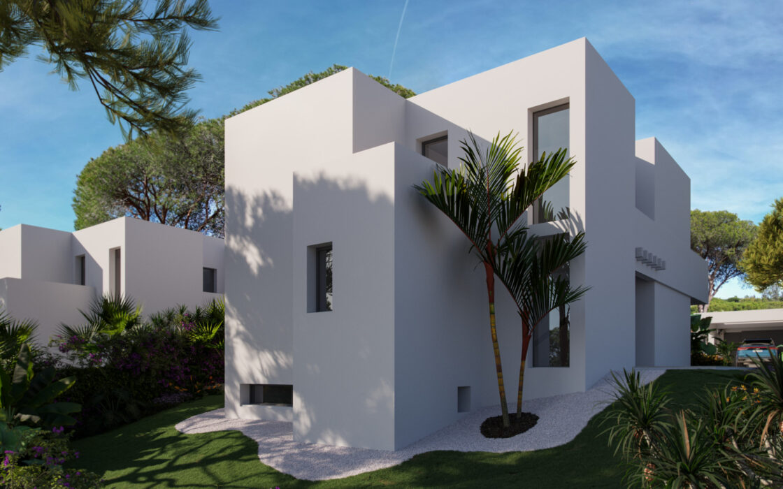 Новые виллы у моря в Михасе с террасой 200 кв.м