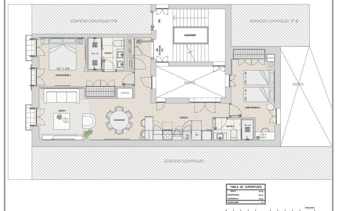 Апартамент в Мадриде 97 кв.м с террасой в Goya