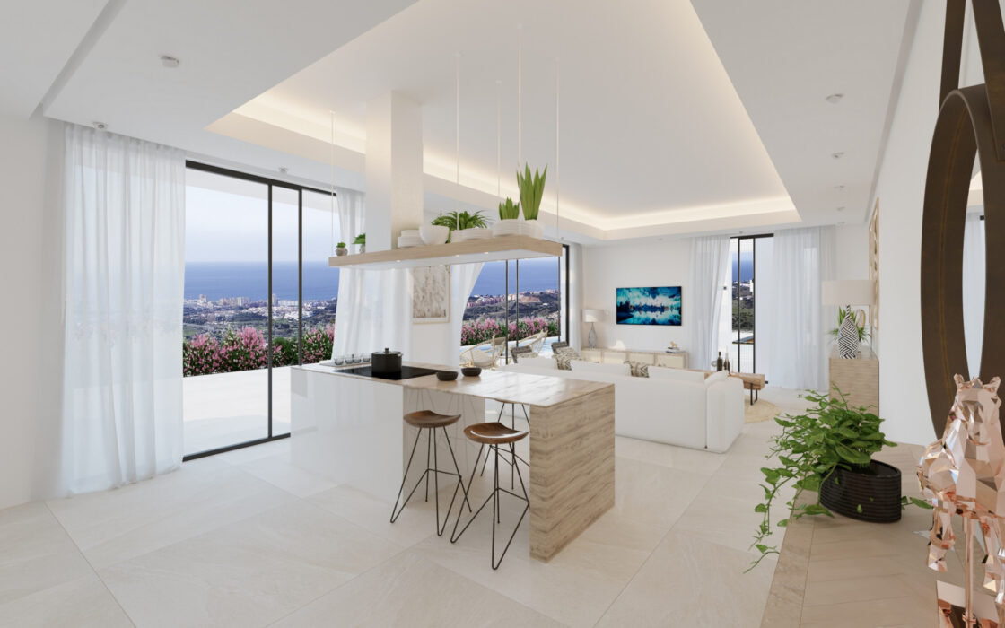 Виллы в Михас-Пуэбло 219 кв.м с видом на море