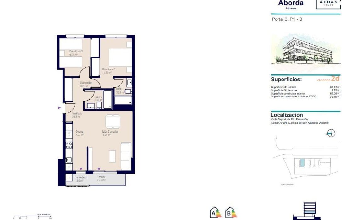 Апартаменти 83 кв.м в Аликанте з терасою та басейном