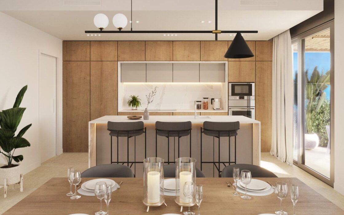 Новый дом с террасой в Полопе, 2-3 спальни, Коста Бланка