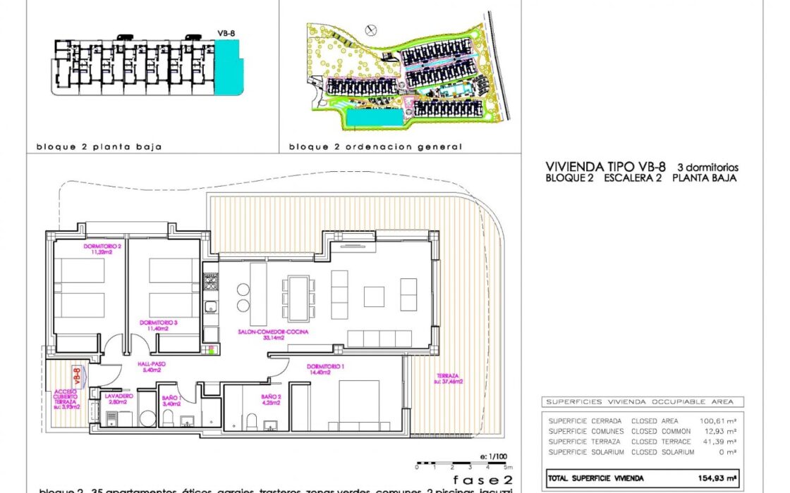 Новий житловий будинок в Playa Flamenca біля моря, 3 кімнати, 100 кв.м.