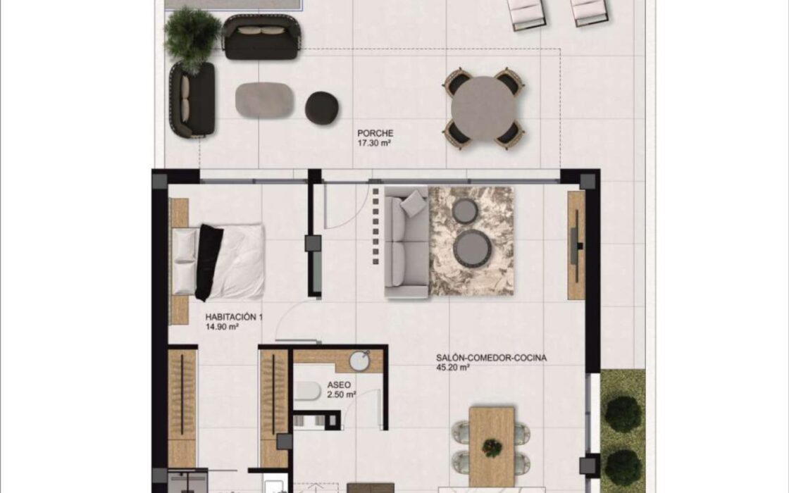 Новый Квадро в Долорес с террасой и садом 152 кв.м