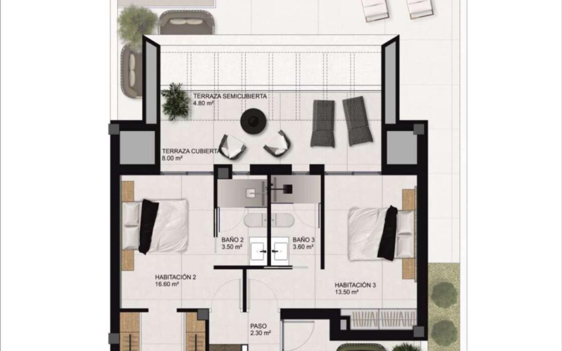 Новый Квадро в Долорес с террасой и садом 152 кв.м