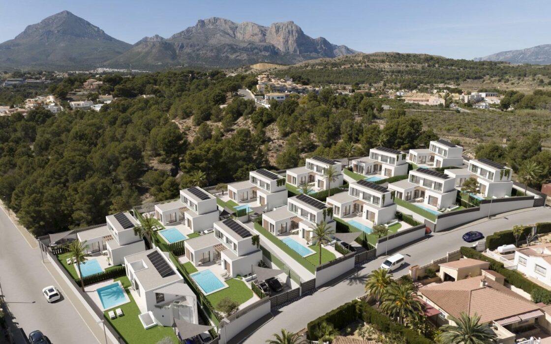 Виллы в Альфас-дель-Пи с бассейном и террасами 227 кв.м