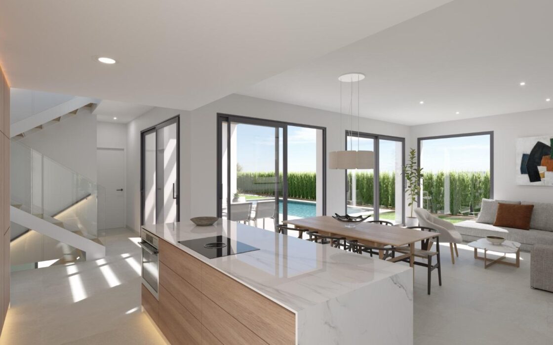 Виллы в Альфас-дель-Пи с бассейном и террасами 227 кв.м