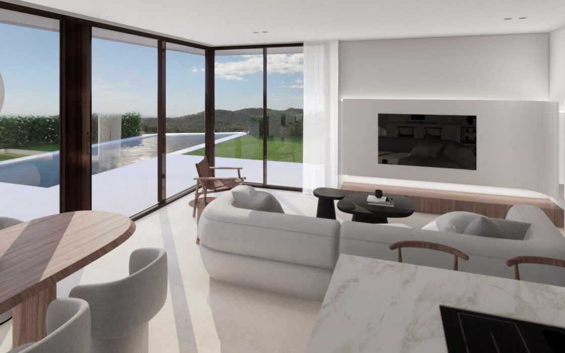 Отдельная вилла с бассейном в Финестрате 141 кв.м у гольфа