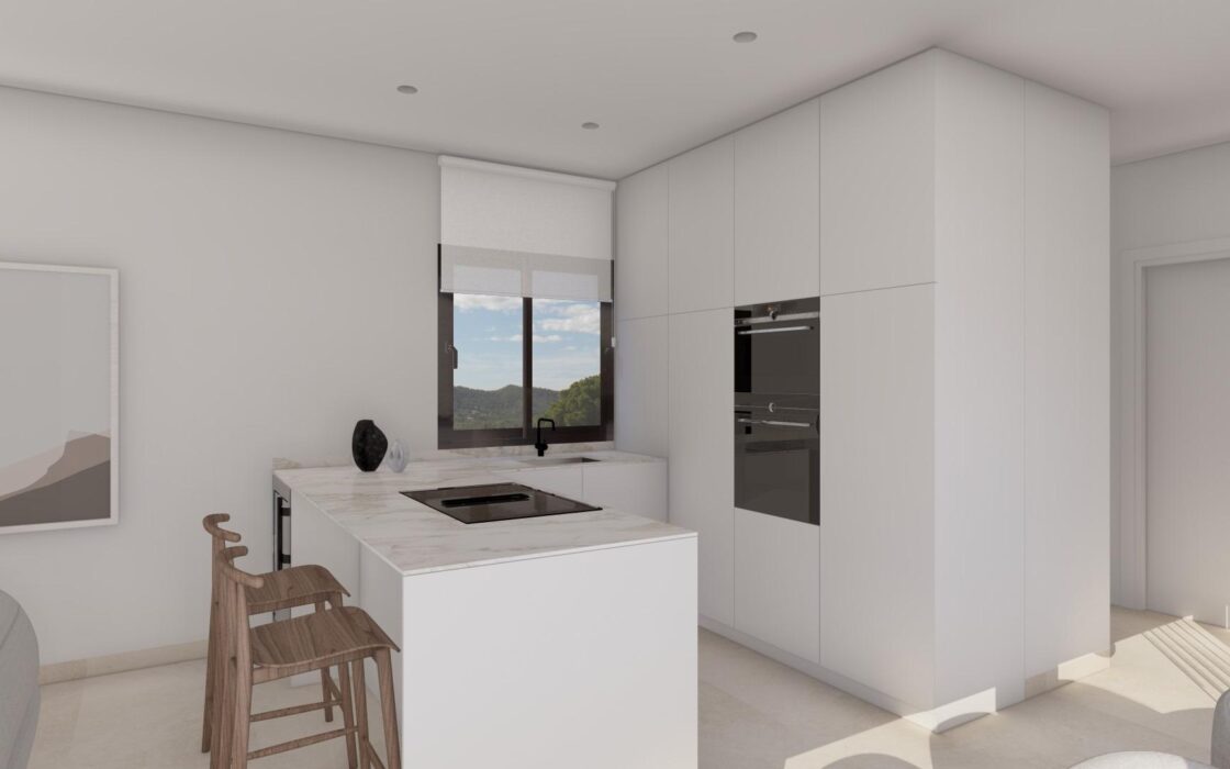 Отдельная вилла с бассейном в Финестрате 141 кв.м у гольфа