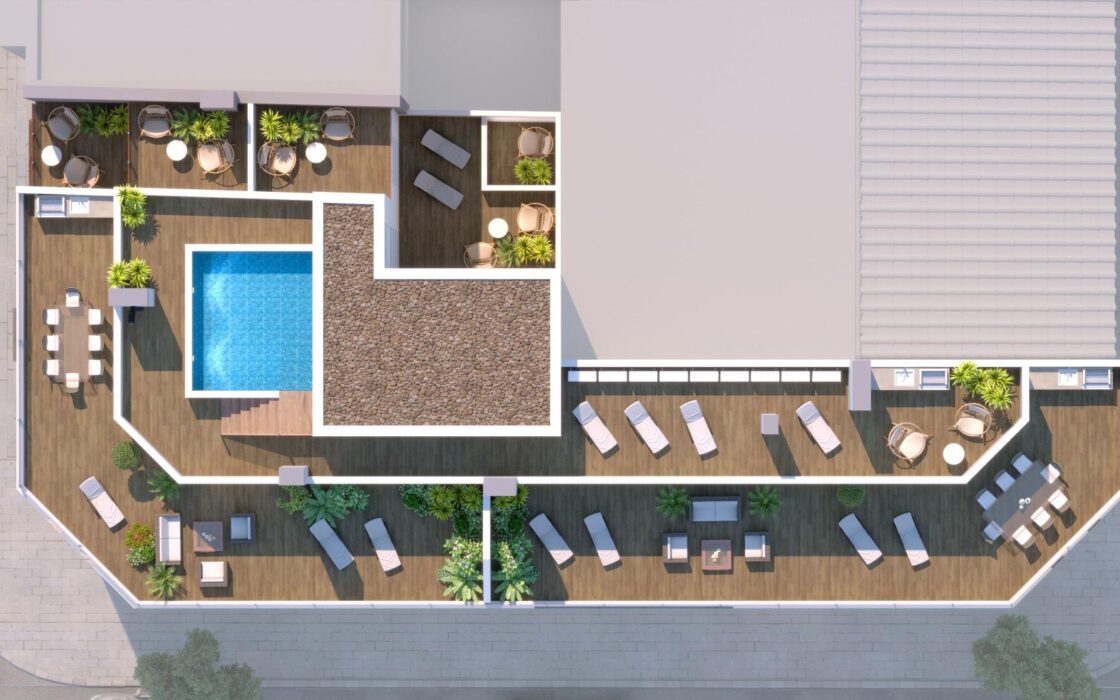 Апартаменты 67.7 кв.м с террасой в Аликанте у моря