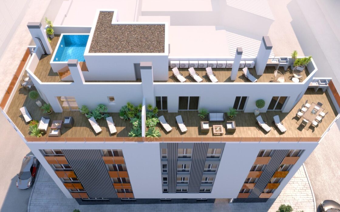 Апартаменты 67.7 кв.м с террасой в Аликанте у моря