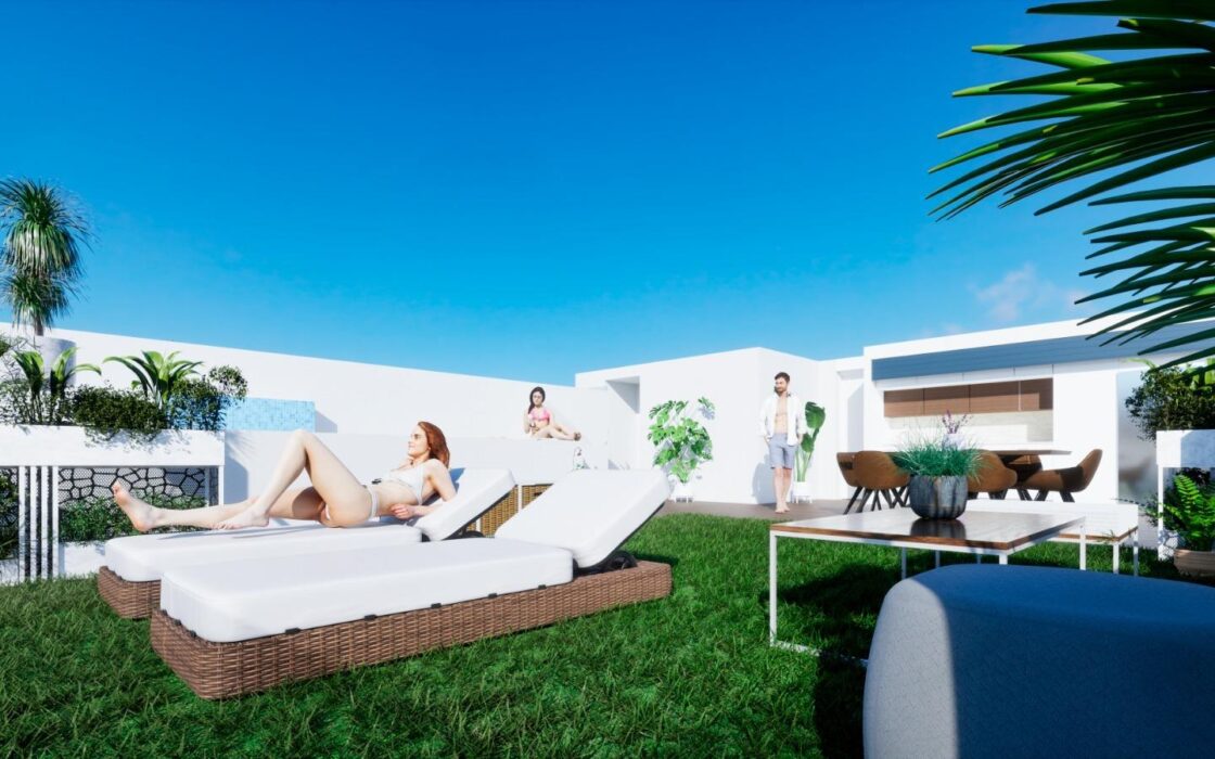 Новый дом с террасой 16 м² в Бенихофар, 2 спальни