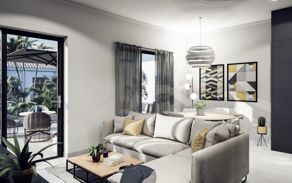 Двухквартирные дома 2 спальни в Мучамеле с террасой