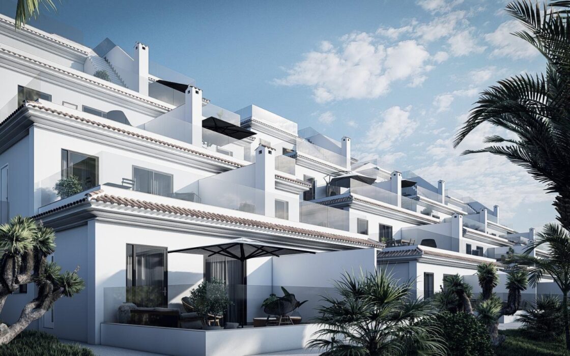 Двухквартирные дома 2 спальни в Мучамеле с террасой