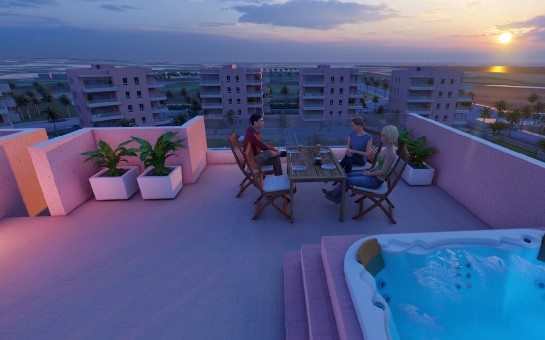 Новый жилой комплекс с террасой в Гвардамар-дель-Сегура