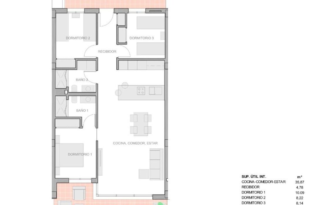Новый жилой комплекс с террасой в Гвардамар-дель-Сегура