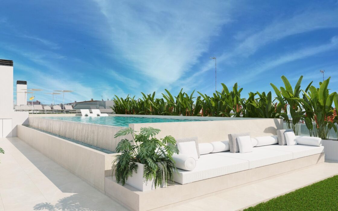 Новостройка в Гуардамар дель Сегура, 100 м до пляжа, терраса