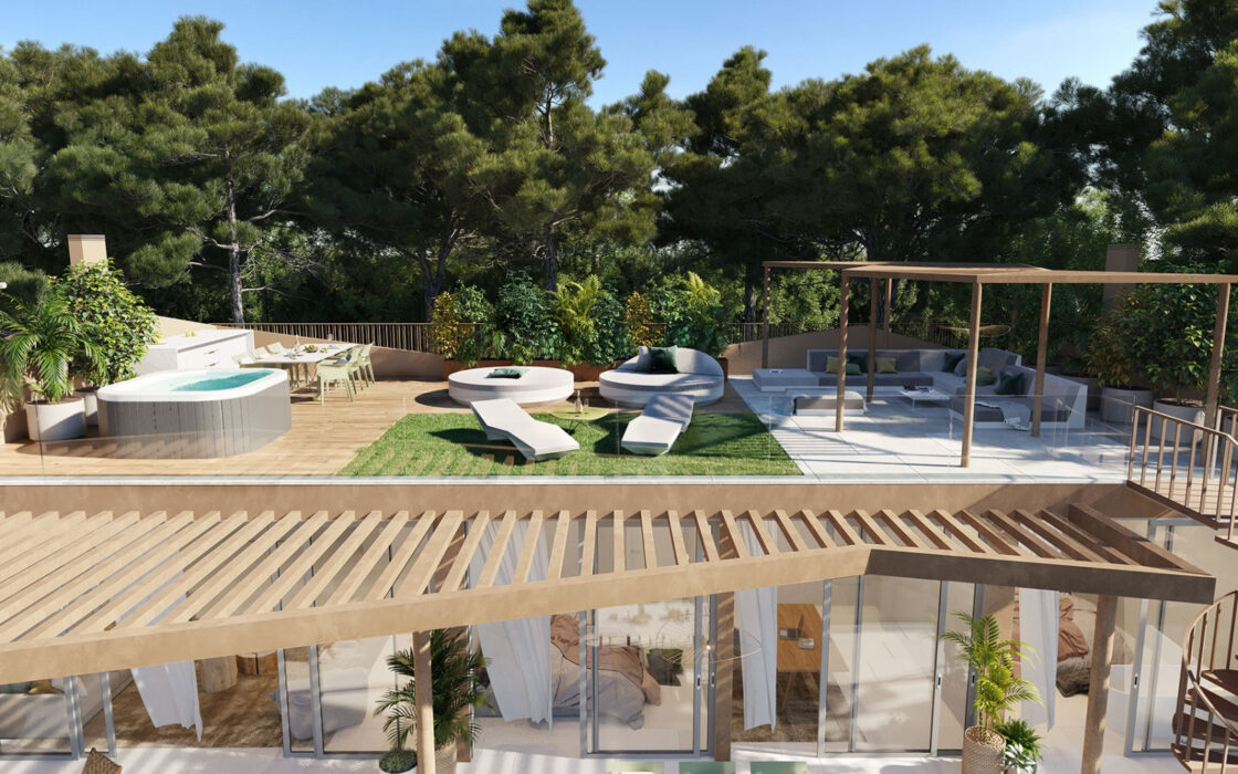 Вілли з терасою в Привілейованому районі, 4 кімнати