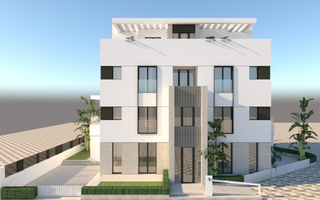 Новые квартиры в Торре-Пачеко с видом на озеро и террасой