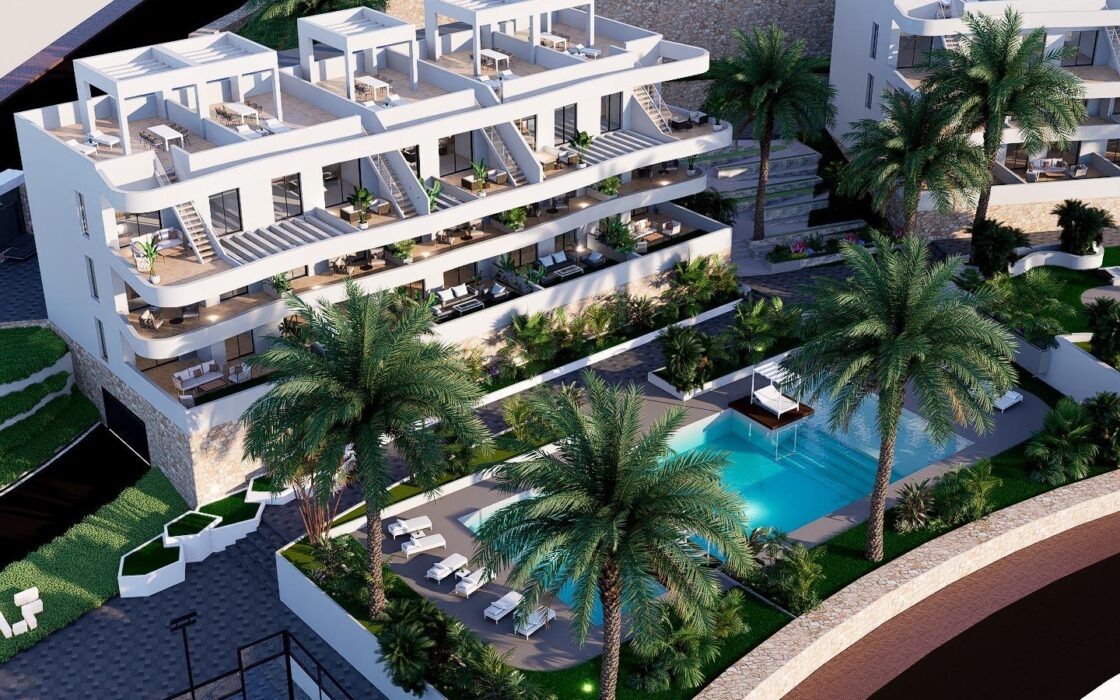 Новые дома с панорамным видом на море в Финестрате 88 кв.м