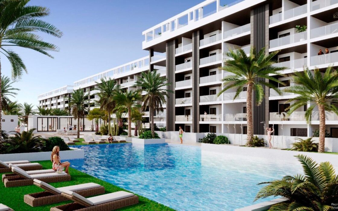 Апартаменты с видом на море в Торревьехе 2 спальни новострой