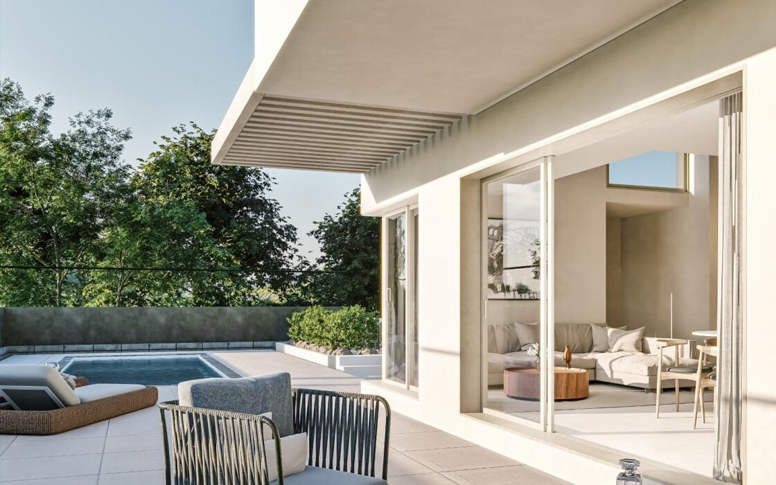 Виллы с террасами и видом на море в Сьерра-Кортине 262 кв.м