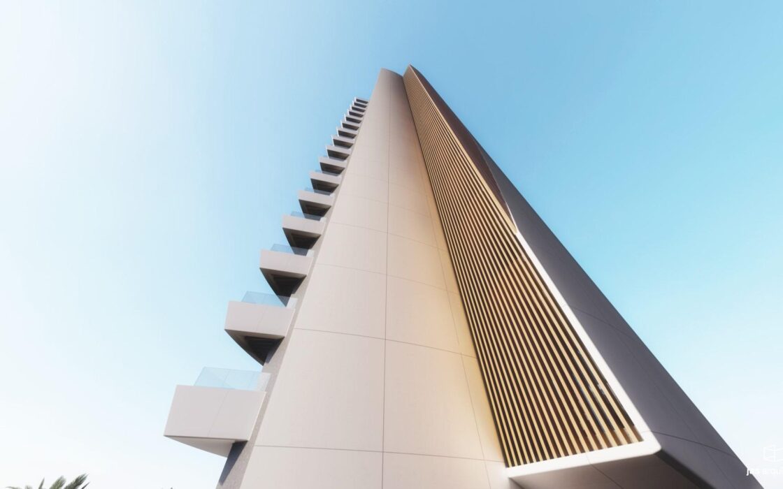 Нові апартаменти в Кальпе з терасою біля моря 126 кв.м.