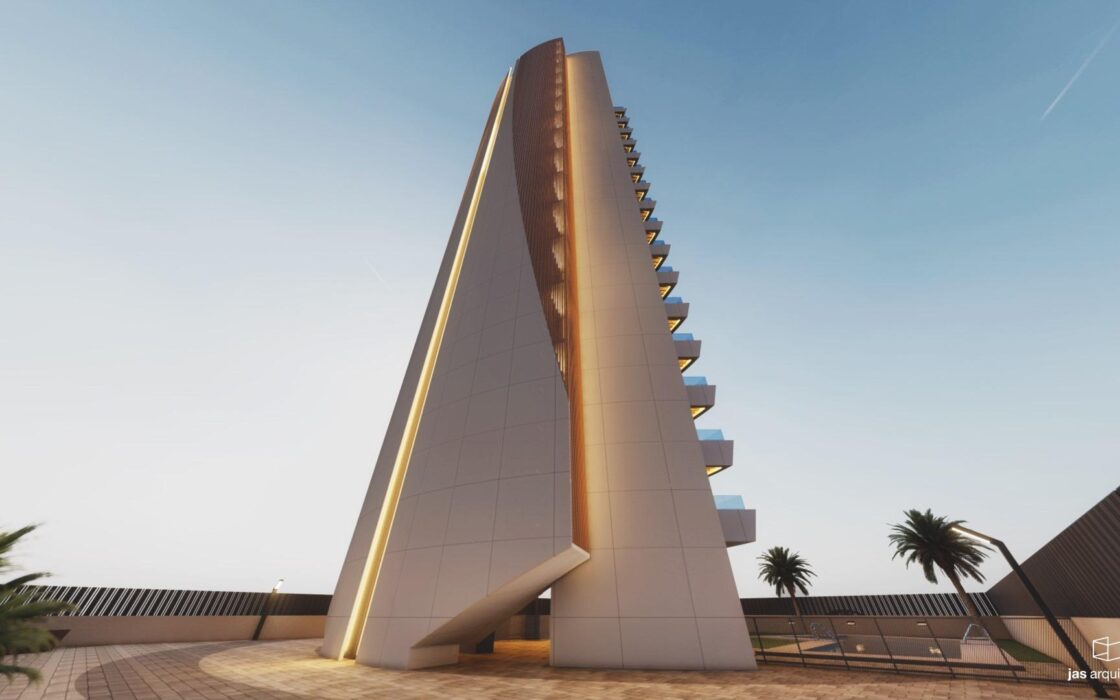 Нові апартаменти в Кальпе з терасою біля моря 126 кв.м.