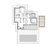 Вілла з басейном в Кальпе 154 кв.м, 4 спальні, тераса