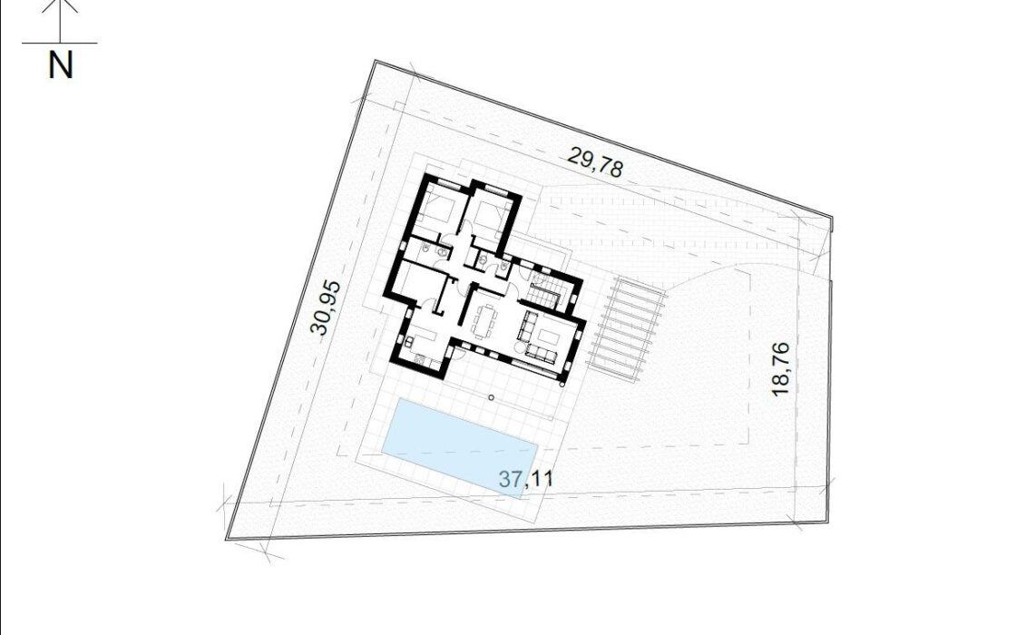 Вілла з басейном в Кальпе 154 кв.м, 4 спальні, тераса