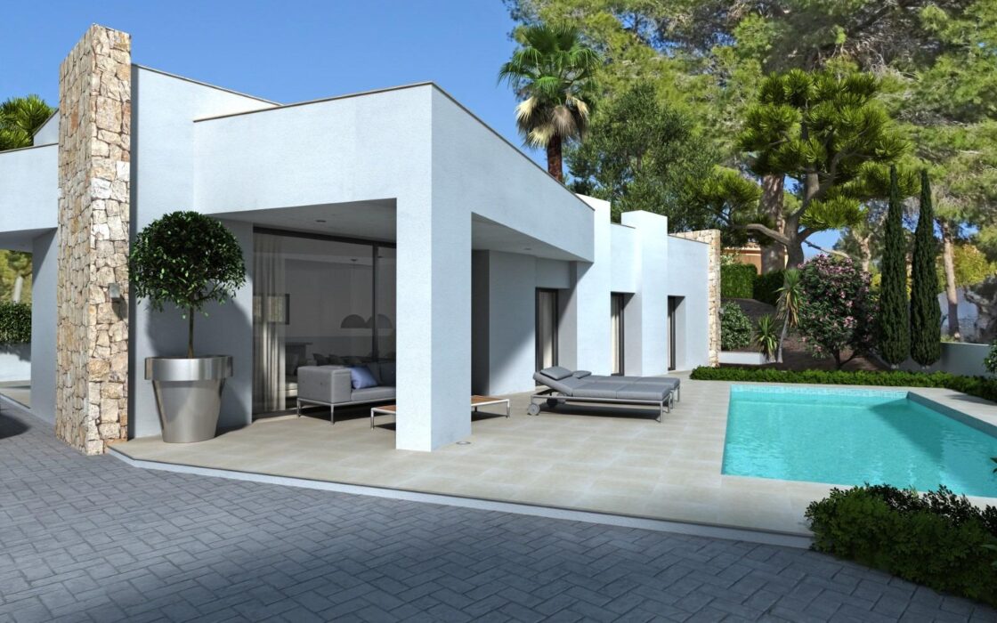 Нова вілла з басейном у Кальпе 156 кв.м біля моря