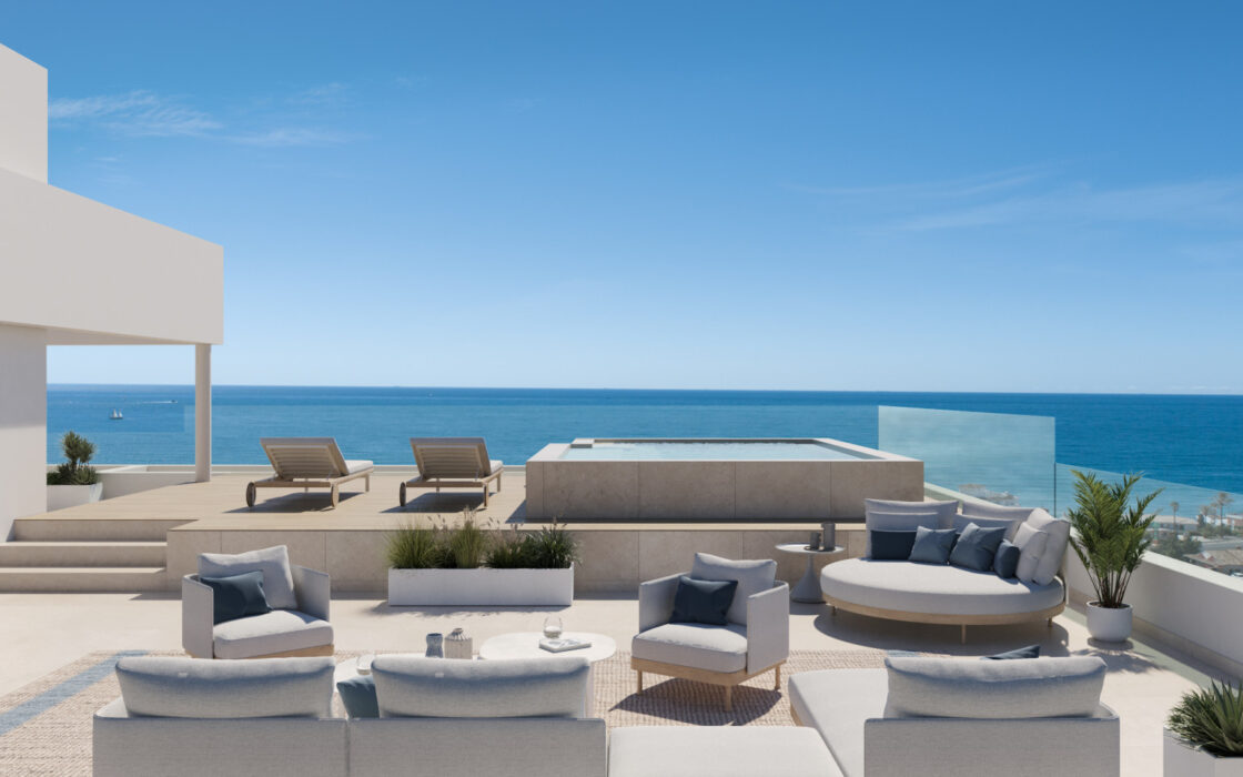 Стильна двоповерхова квартира в Естепоні, 181 кв.м, тераса