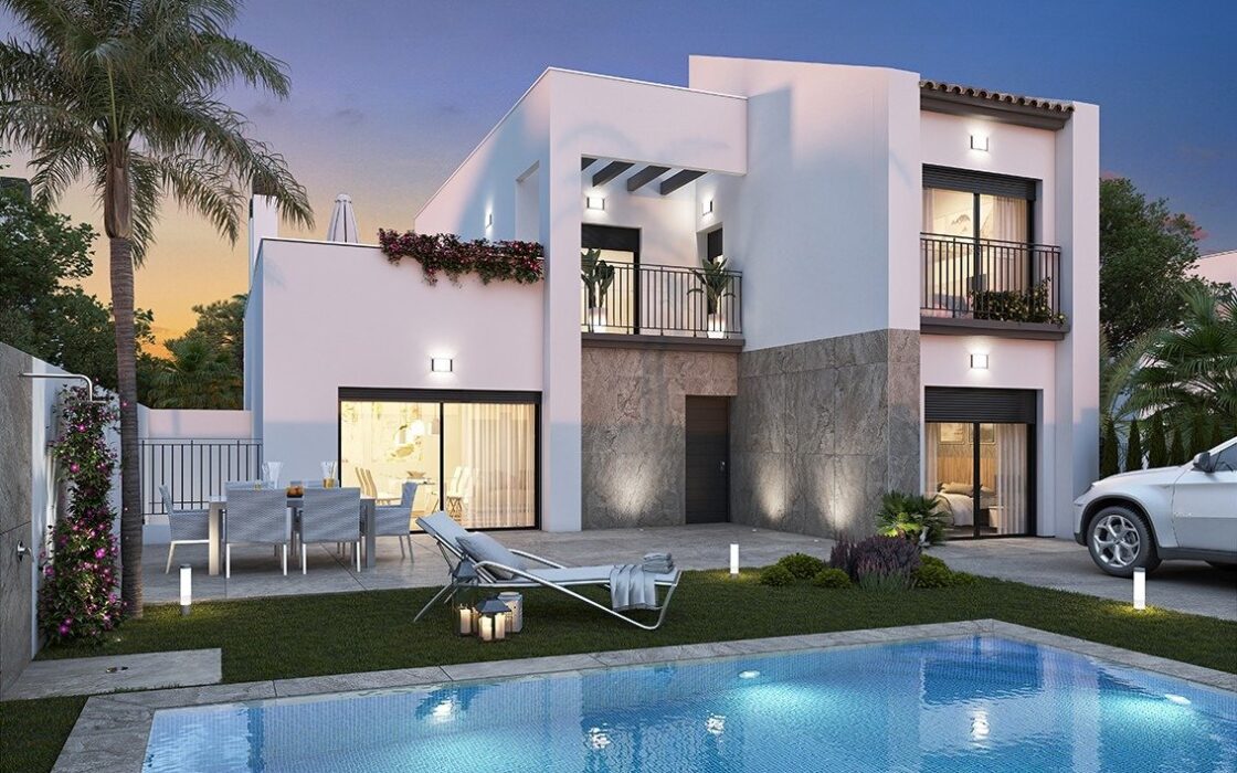 Новые виллы в Сьюдад-Кесада с видом и террасой 170 кв.м