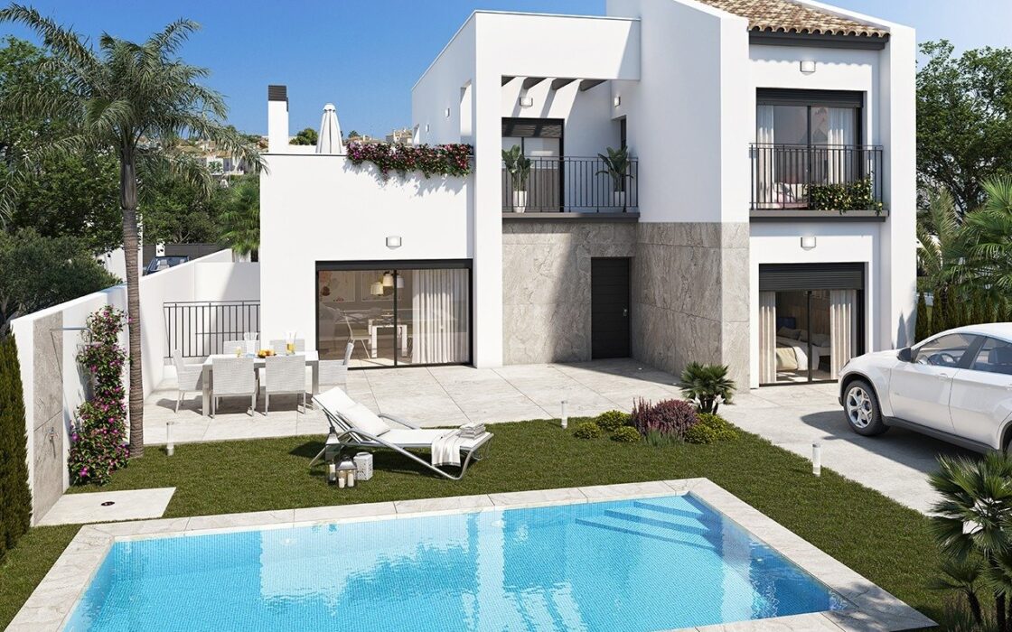 Новые виллы в Сьюдад-Кесада с видом и террасой 170 кв.м