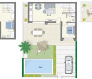 Новые виллы в Сьюдад-Кесада с видом и террасой 170 кв.м