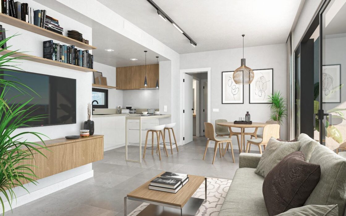 Новые дома в Бенидорме с террасой и паркингом 130 кв.м