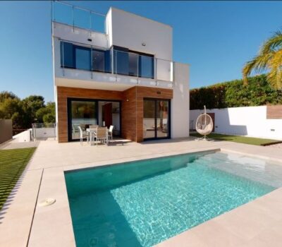 Нові вілли в Ла Нусії з терасою та басейном 141 кв.м