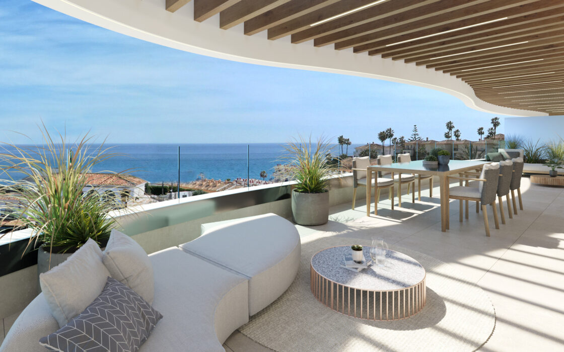 Квартира с террасой в Михас-Коста 3 комнаты 92 кв.м