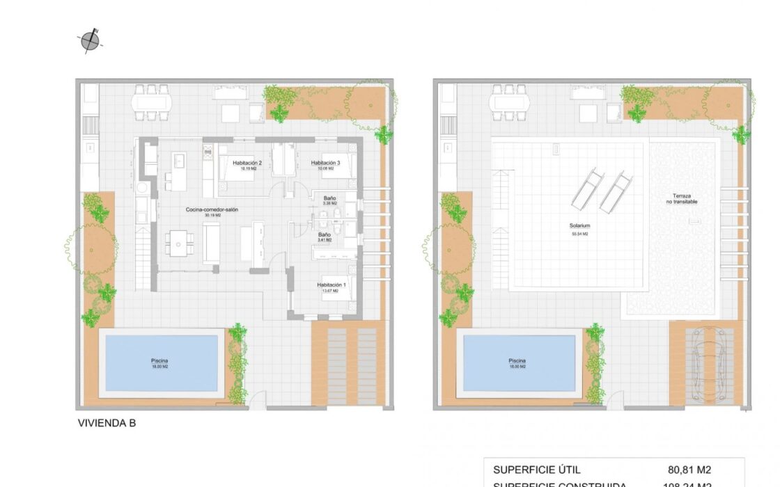 Нові вілли в Пінар-де-Камповерде з солярієм та ділянкою