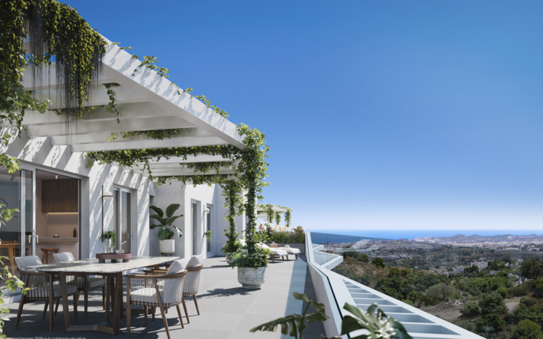 Новая квартира с террасой и двумя спальнями в Михас-Коста