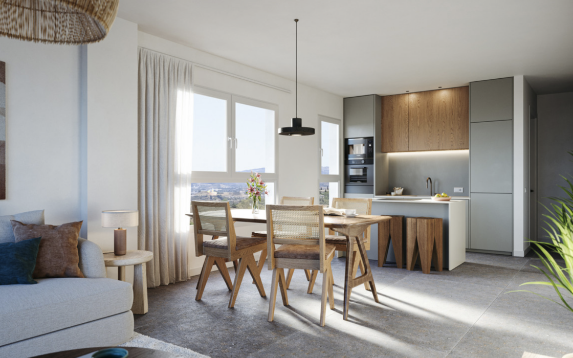 Новая квартира с террасой и двумя спальнями в Михас-Коста