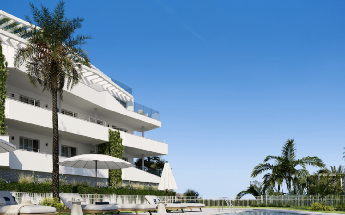 Новая квартира с террасой и двумя спальнями в Михас-Коста