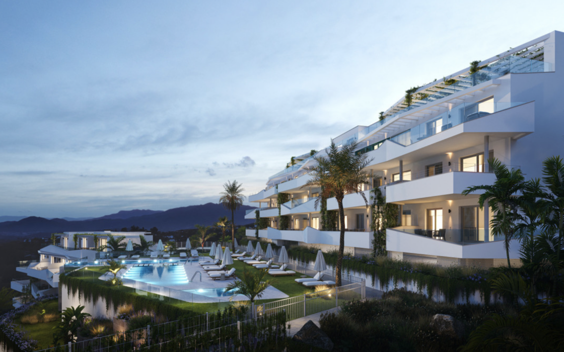 Новая квартира с террасой и двумя спальнями в Михас-Коста