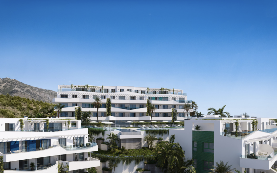 Новая квартира с террасой и двумя спальнями в Михас-Коста