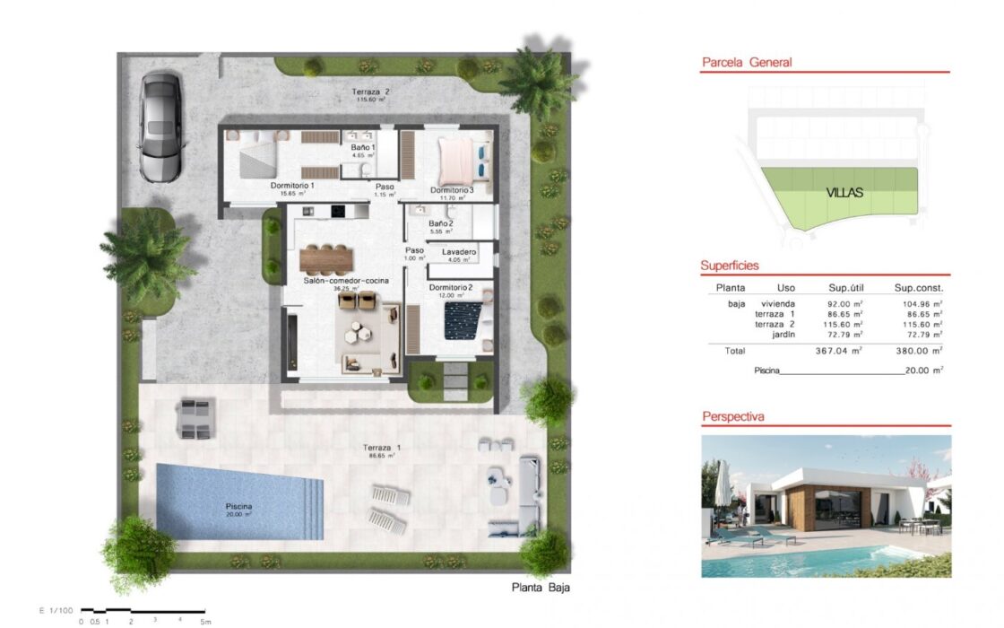 Новые виллы с 3 спальнями на гольф-курорте Мурсия