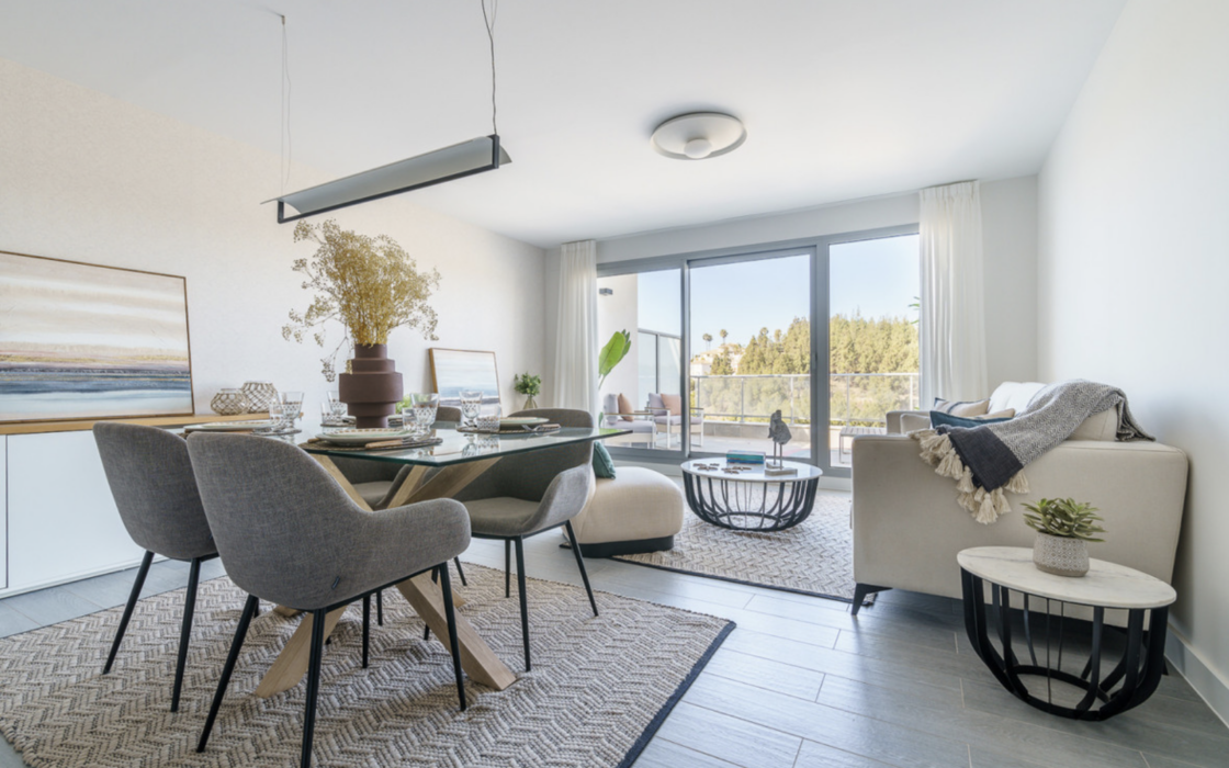 Новые апартаменты с 2 спальнями в Михас Коста у моря