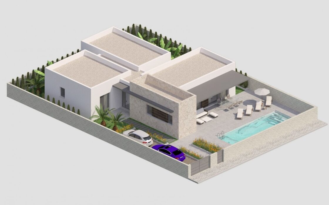 Новые виллы с террасой в Бенихофаре, 3 спальни, 178 кв.м