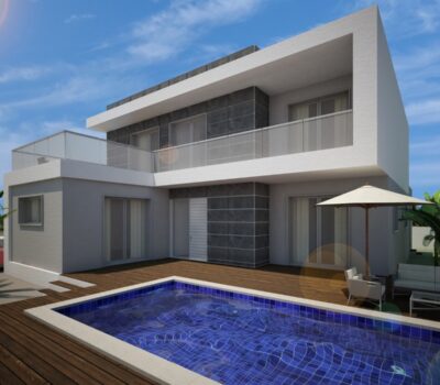 Нові вілли в Бенихофарі з терасою та басейном 134 кв.м