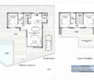 Новые виллы в Бенихофаре с террасой и бассейном 134 кв.м