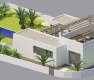 Новые виллы в Бенихофаре с террасой и бассейном 156 кв.м