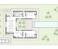 Новые виллы в Бенихофаре с террасой и бассейном 156 кв.м